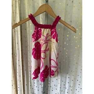 Strawberry Guava Baby Girl Hawaiian Tropical Flowers Ruffle Neckline Dress 18M